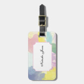 Bagagelabel met lederen riem (Voorkant verticaal)