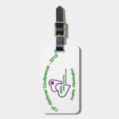 bagagelabel met lederen riem (Voorkant verticaal)