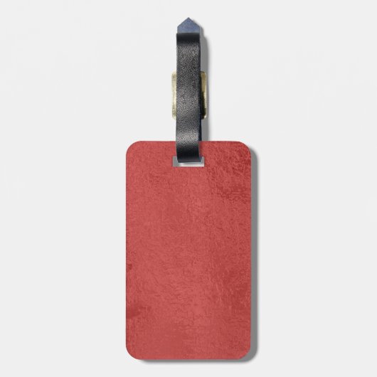 bagagelabel met lederen riem (Achterkant verticaal)