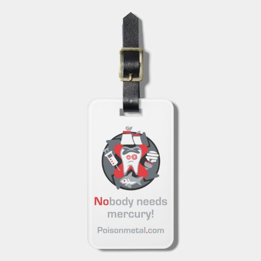 bagagelabel met lederen riem (Voorkant verticaal)