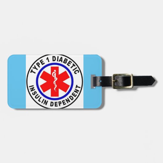 bagagelabel met lederen riem (Voorkant horizontaal)