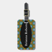 Bagagelabel met lederen riem - Macrame Kijk (Voorkant verticaal)
