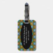 Bagagelabel met lederen riem - Macrame Kijk (Achterkant verticaal)