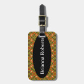 Bagagelabel met lederen riem - Macrame Kijk (Voorkant verticaal)