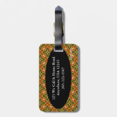 Bagagelabel met lederen riem - Macrame Kijk (Achterkant verticaal)