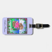 bagagelabel met lederen riem/tropische koek (Voorkant horizontaal)