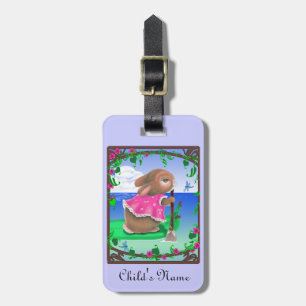 bagagelabel met lederen riem/tropische koek