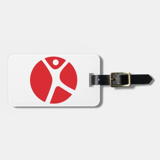 bagagelabel met lederen riem voor Solo Travel (Voorkant horizontaal)