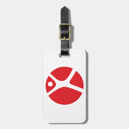 bagagelabel met lederen riem voor Solo Travel (Voorkant verticaal)