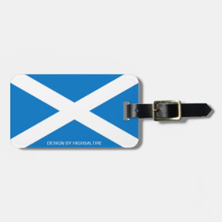 bagagelabel met lederen saltire van hoogsaltire