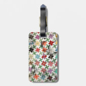 Bagagelabel met lederriem van het moedergelt (Achterkant verticaal)