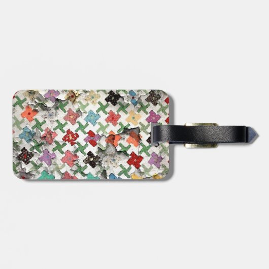 Bagagelabel met lederriem van het moedergelt (Achterkant horizontaal)