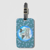 bagagelabel met mermaïde groene weegschalen (Voorkant (verticaal))