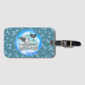 bagagelabel met mermaïde groene weegschalen (Voorkant (horizontaal))