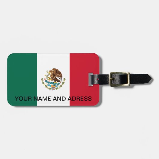 Bagagelabel met Mexicaanse vlag (Voorkant horizontaal)