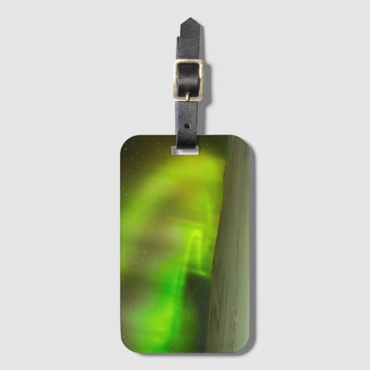 Bagagelabel met noordelijke lampjes met Visitekaar (Voorkant (verticaal))