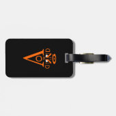 Bagagelabel met Oranje Letter-zijde met lederen ri (Achterkant horizontaal)