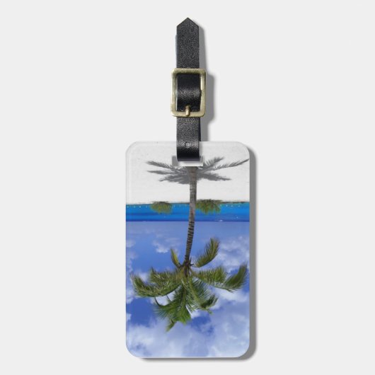 Bagagelabel met palmboom (Voorkant verticaal)