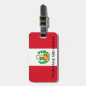 Bagagelabel met Peruaanse vlag (Voorkant verticaal)