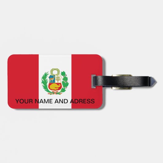 Bagagelabel met Peruaanse vlag (Achterkant horizontaal)