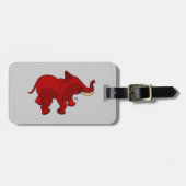 Bagagelabel met rode olifant (Voorkant horizontaal)