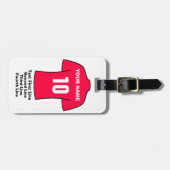 Bagagelabel - met Rode voetbal shirt (Voorkant horizontaal)