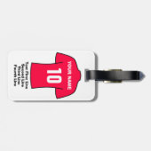 Bagagelabel - met Rode voetbal shirt (Achterkant horizontaal)