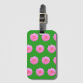Bagagelabel met roze dahlia print van Jo Afbeeldin (Voorkant (verticaal))