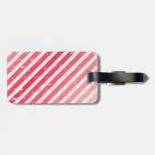 Bagagelabel met roze ombre strepen, in een rack (Achterkant horizontaal)