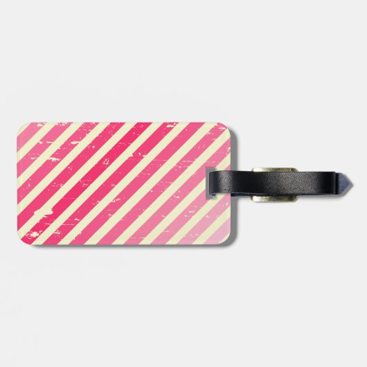 Bagagelabel met roze ombre strepen, in een rack (Achterkant horizontaal)