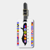 Bagagelabel met ruissignaalvlaggen (gepersonalisee (Voorkant verticaal)