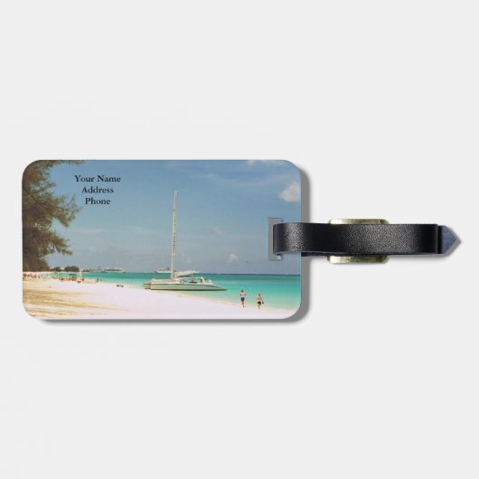 bagagelabel met strand Scene (Achterkant horizontaal)