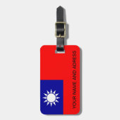 Bagagelabel met Taiwanese vlag (Voorkant verticaal)