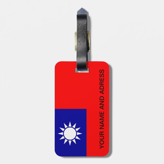 Bagagelabel met Taiwanese vlag (Achterkant verticaal)