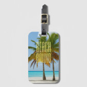 Bagagelabel met tropisch strand (Voorkant (verticaal))