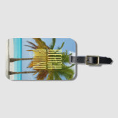 Bagagelabel met tropisch strand (Voorkant (horizontaal))
