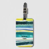 Bagagelabel met verfde strepen waterverf, vers (Voorkant (verticaal))
