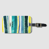 Bagagelabel met verfde strepen waterverf, vers (Voorkant (horizontaal))