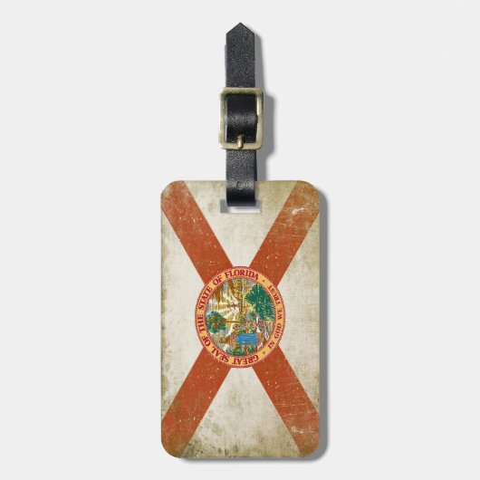 bagagelabel met vlag uit Florida (Voorkant verticaal)