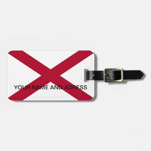 Bagagelabel met vlag van Alabama (Voorkant horizontaal)