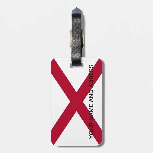 Bagagelabel met vlag van Alabama (Achterkant verticaal)