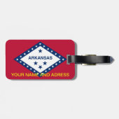 Bagagelabel met vlag van Arkansas, Verenigde State (Achterkant horizontaal)