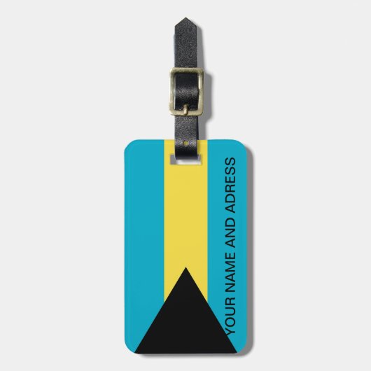 Bagagelabel met vlag van Bahama's (Voorkant verticaal)