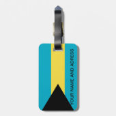 Bagagelabel met vlag van Bahama's (Achterkant verticaal)