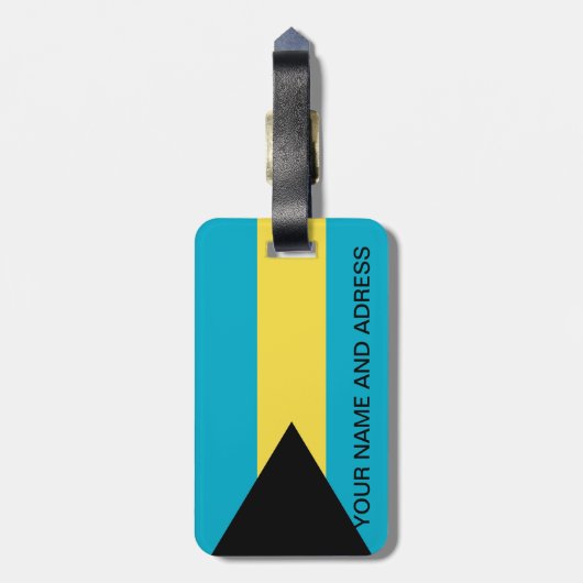 Bagagelabel met vlag van Bahama's (Achterkant verticaal)