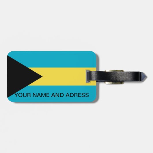 Bagagelabel met vlag van Bahama's (Achterkant horizontaal)