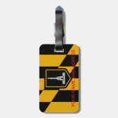 Bagagelabel met vlag van Baltimore City, Verenigde (Achterkant verticaal)