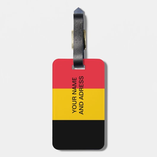 Bagagelabel met vlag van België (Achterkant verticaal)