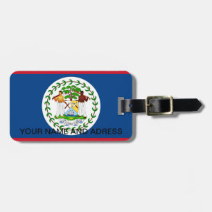 Bagagelabel met vlag van Belize