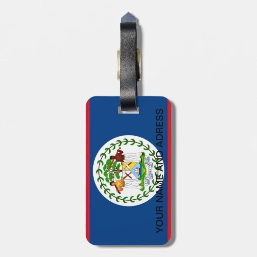 Bagagelabel met vlag van Belize (Achterkant verticaal)